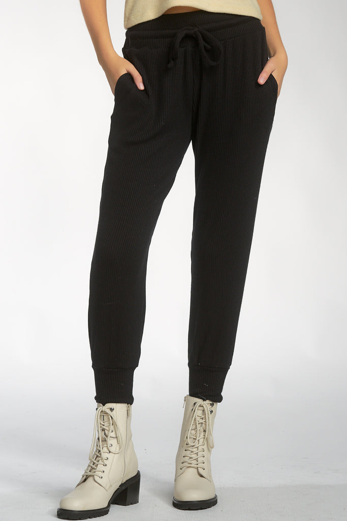 Thin Ribbed Jogger Pants