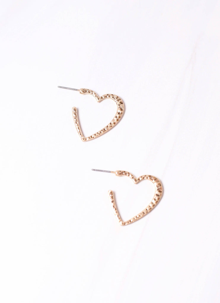 Gold Heart Hoop Earring