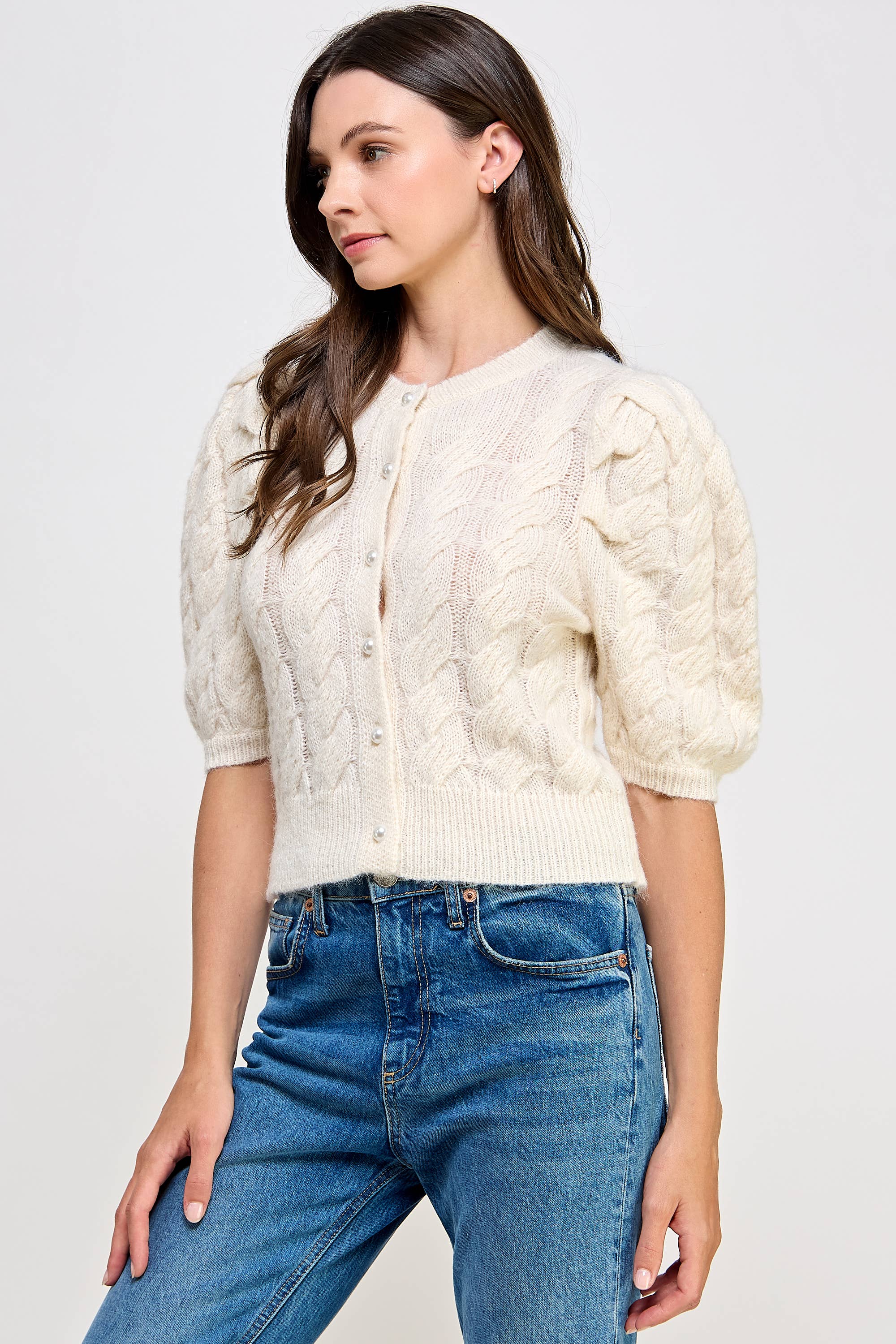 Cream Puff Short Sleeve Sweater