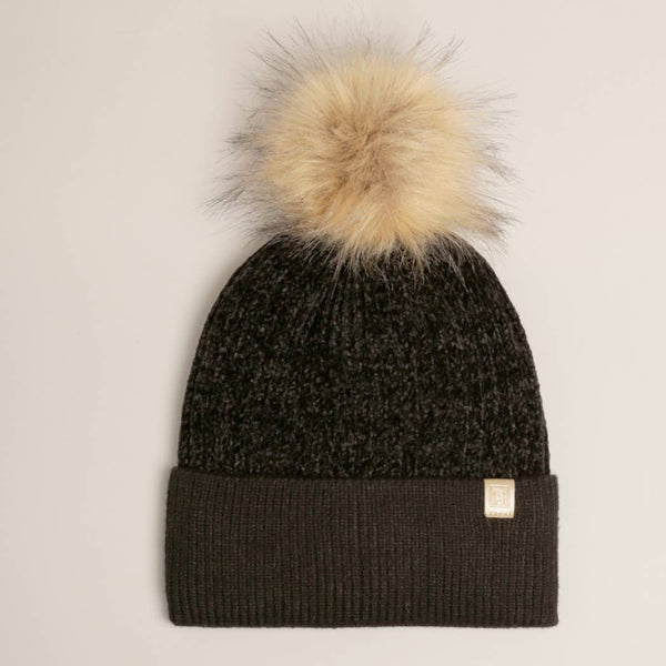 Chenille Cuff Beanie with Pom Pom