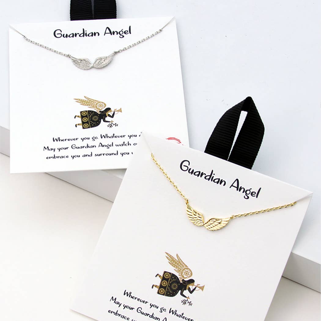 Gold-Dipped Guardian Angel Charm Necklace