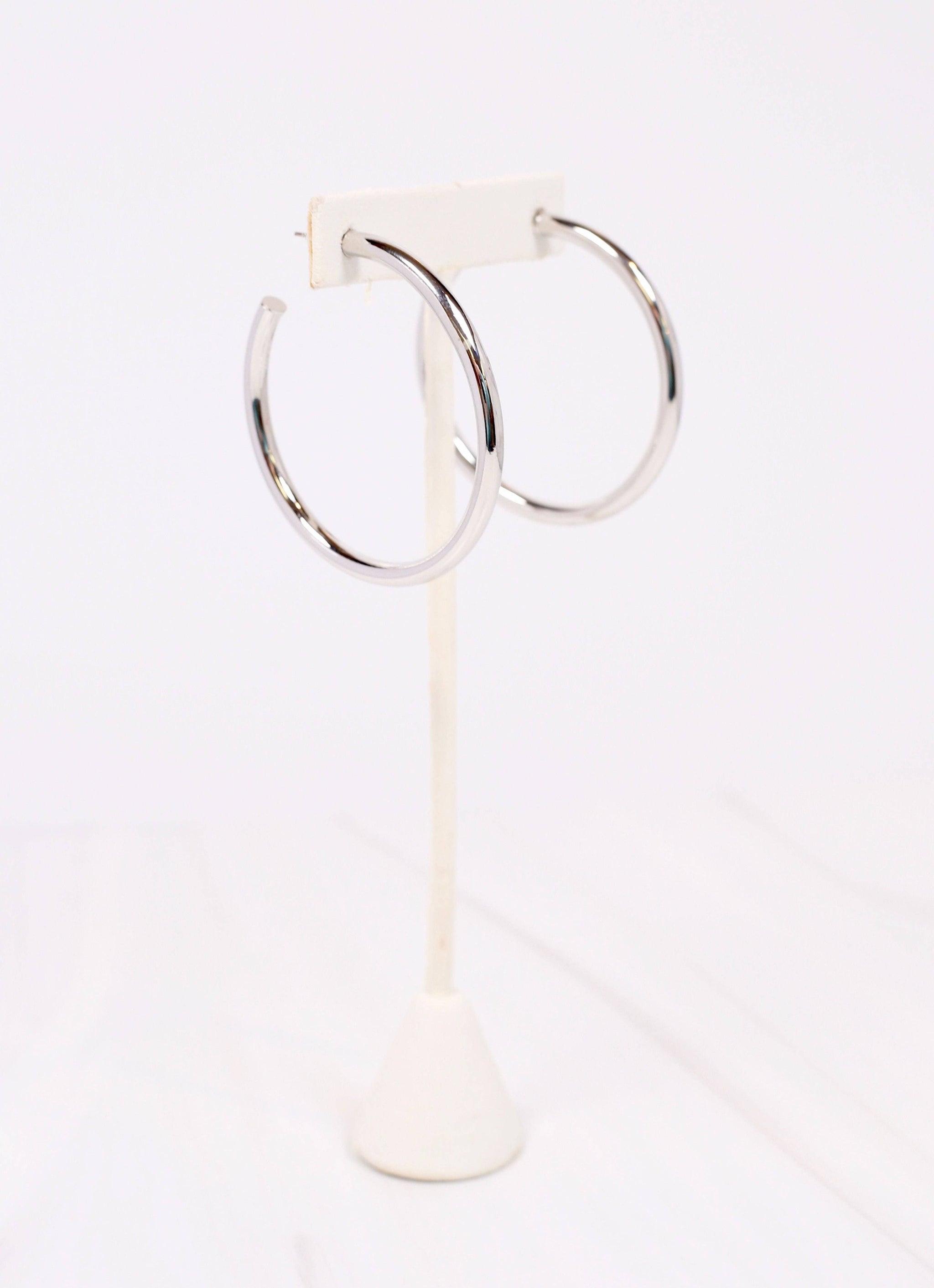 Arden Satin Hoop Earring SILVER