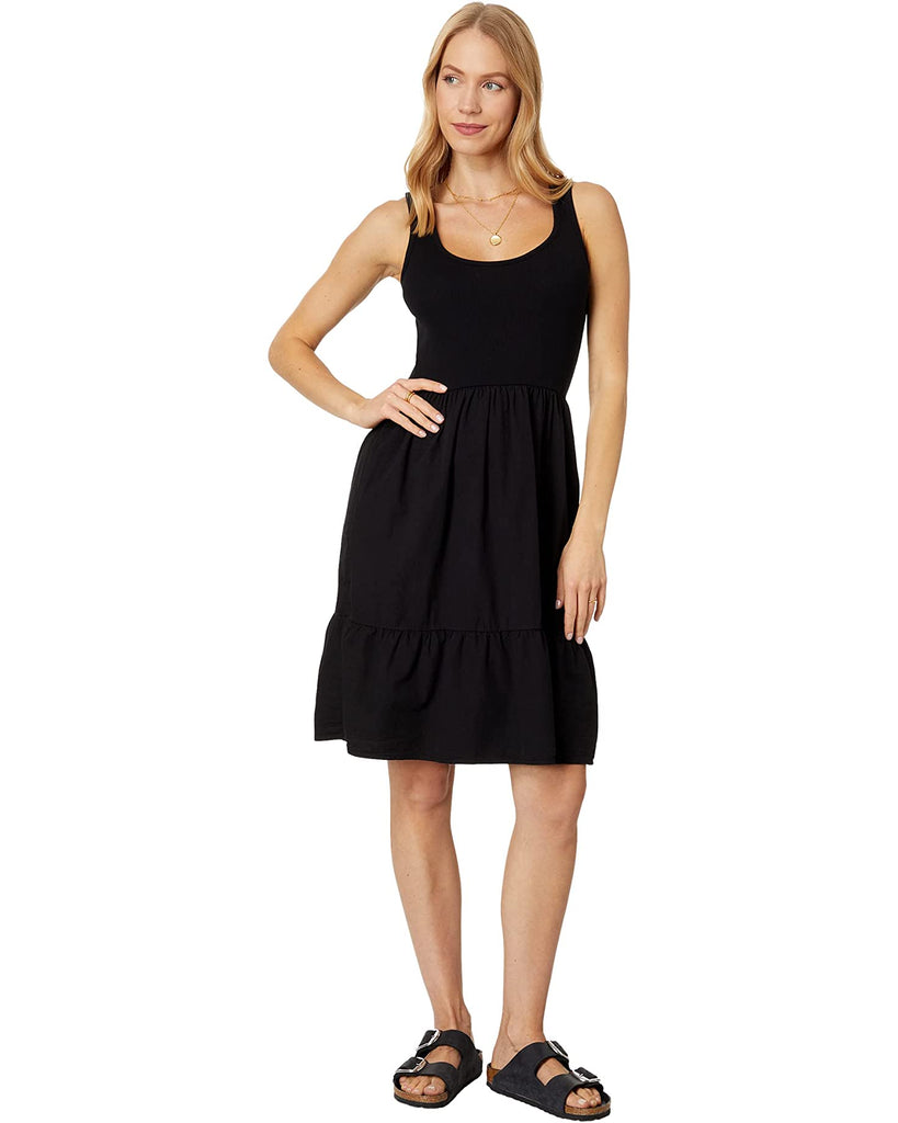 bobi Black Tiered Tank Dress