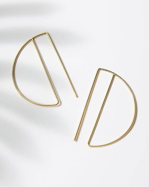 Gold Half Circle Cora Earrings