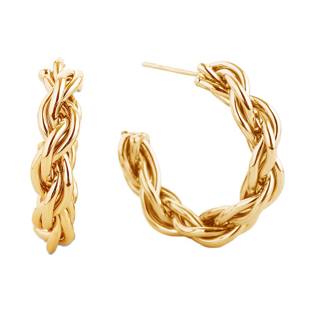 14K Gold-Dipped Chunky Twisted Post Earring