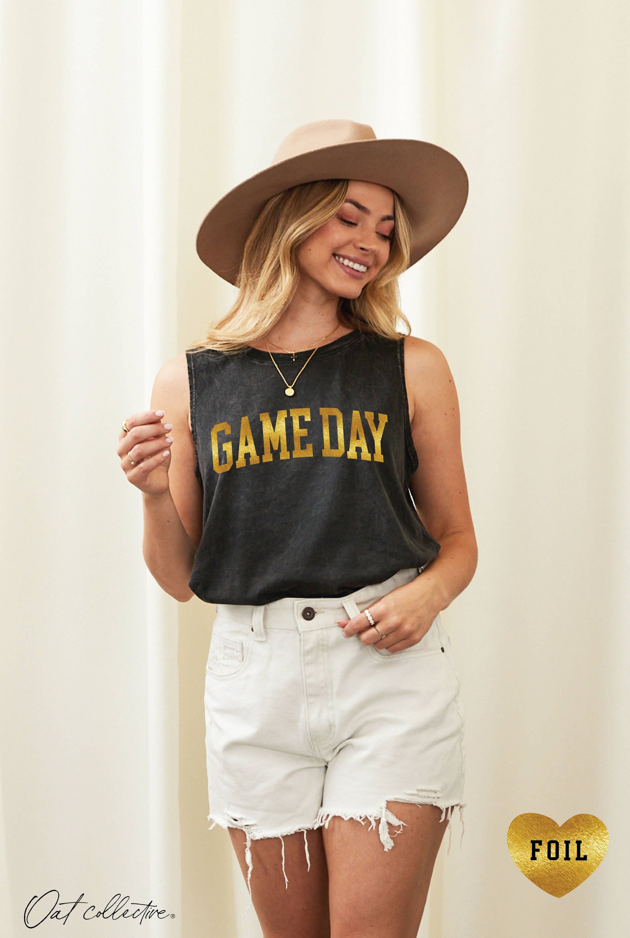 Game Day Foil Mineral Graphic Tank Top