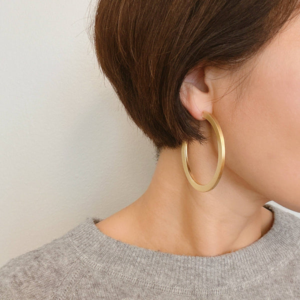 Gold Luxe Large Round Hoop Earrings