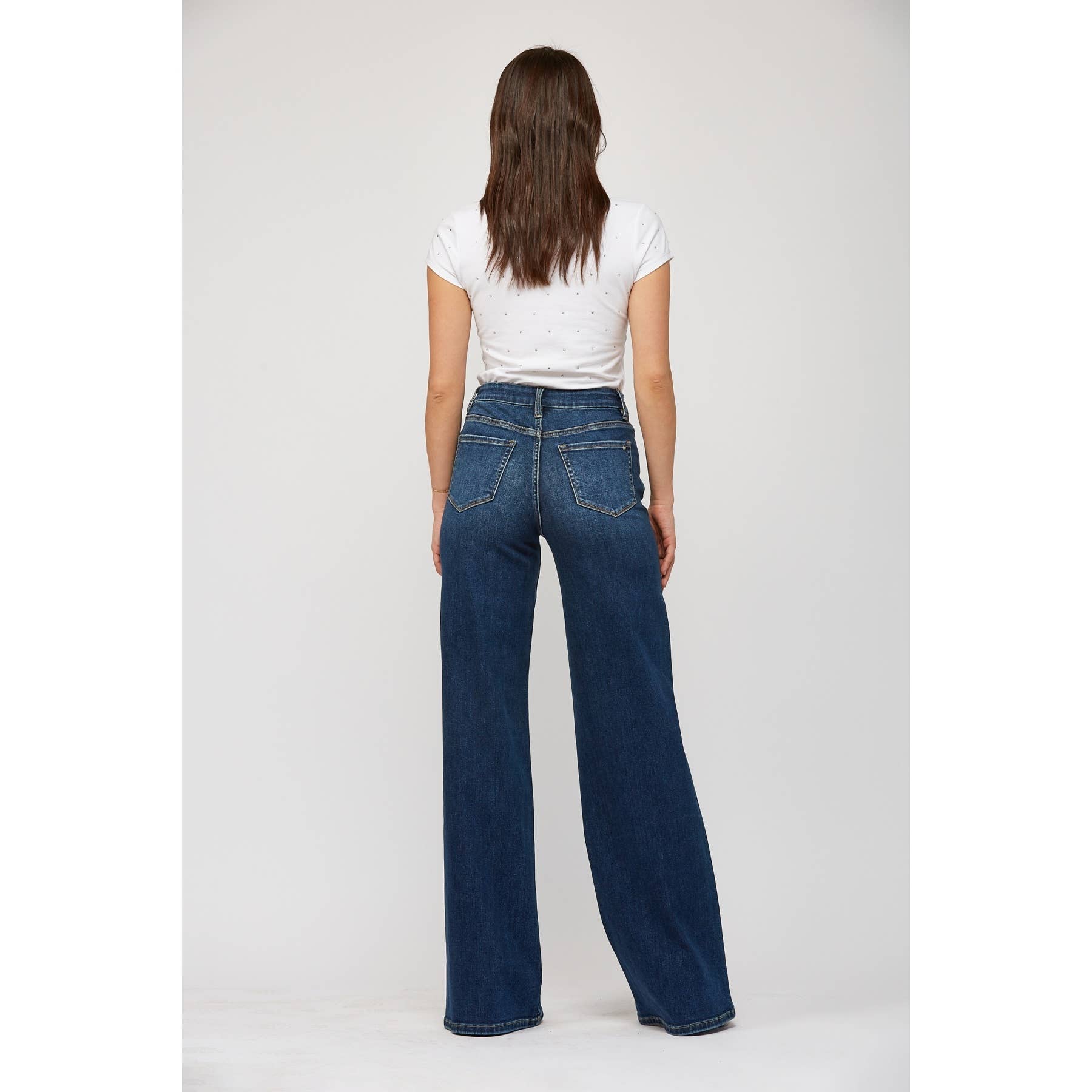 High Rise Dark Denim Wide Leg Skater Jean