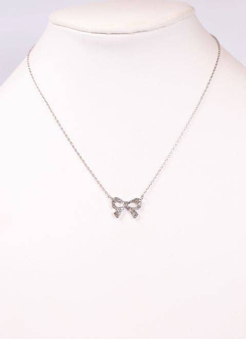 Chapman CZ Bow Necklace SILVER