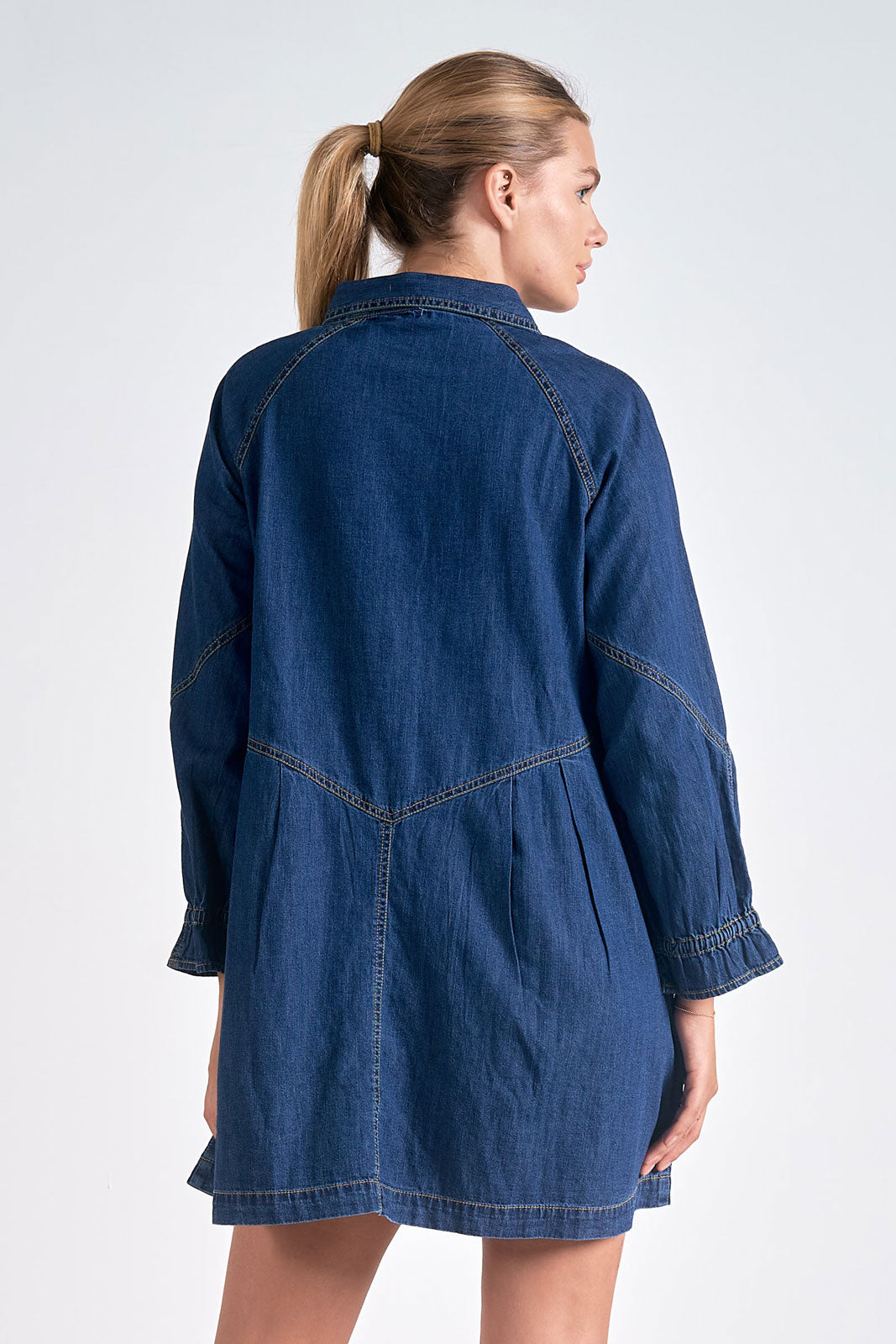 Dark Blue Denim Boho Dress