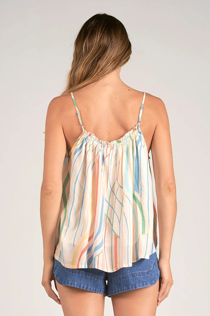 Elan Multi Print Flowy Tank Top