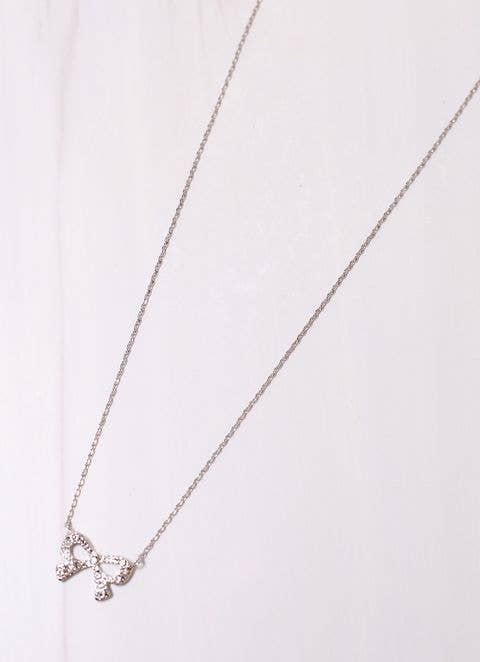 Chapman CZ Bow Necklace SILVER