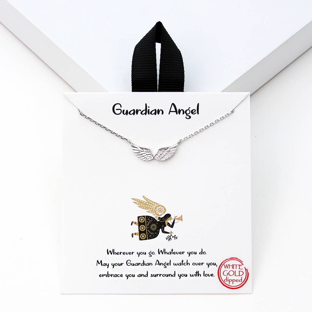 Gold-Dipped Guardian Angel Charm Necklace