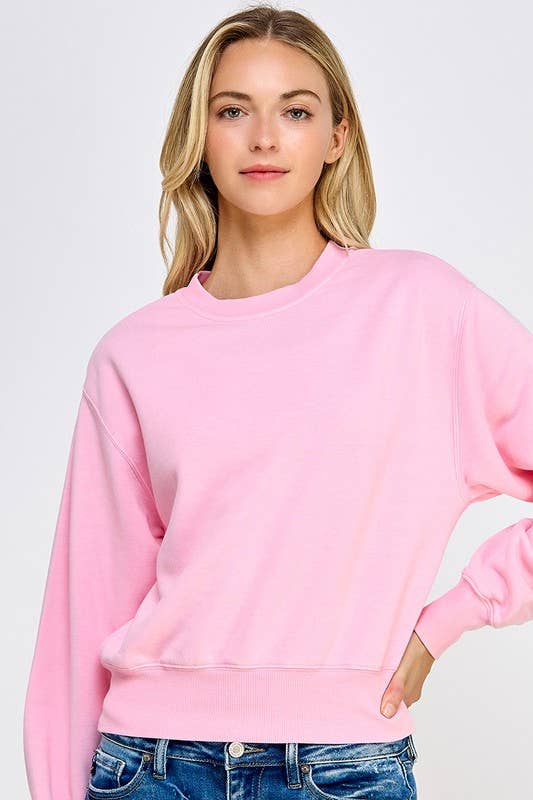 Basic Burnout Fleece Sweatshirt