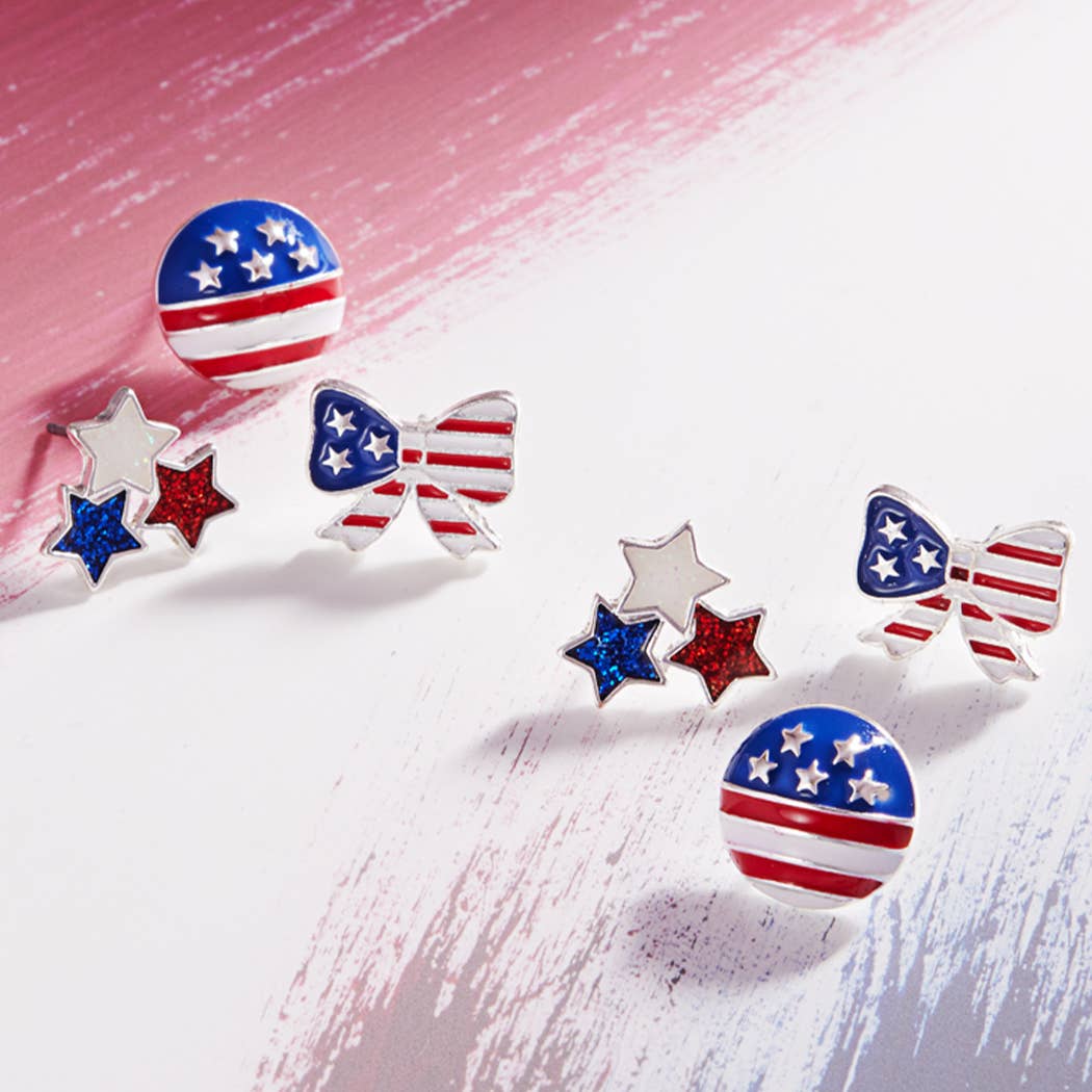 4th of July Post Earrings