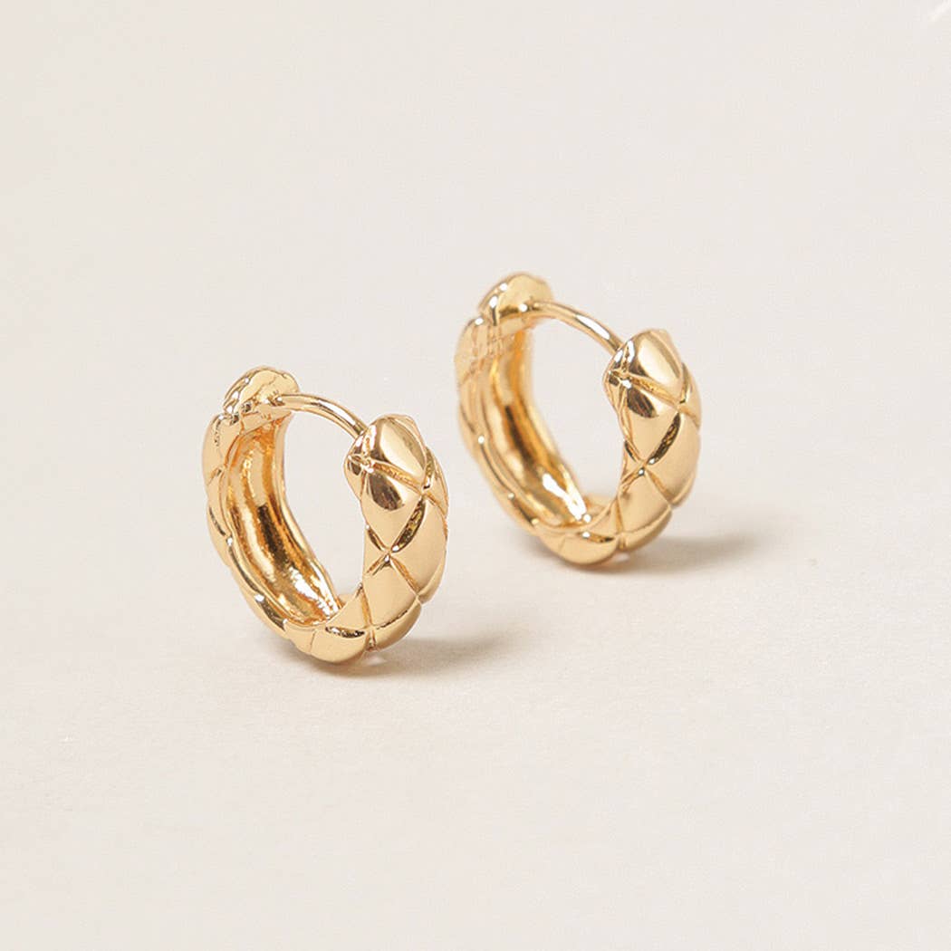 14K Gold Dipped C-Shaped Huggie Hoop Earrings