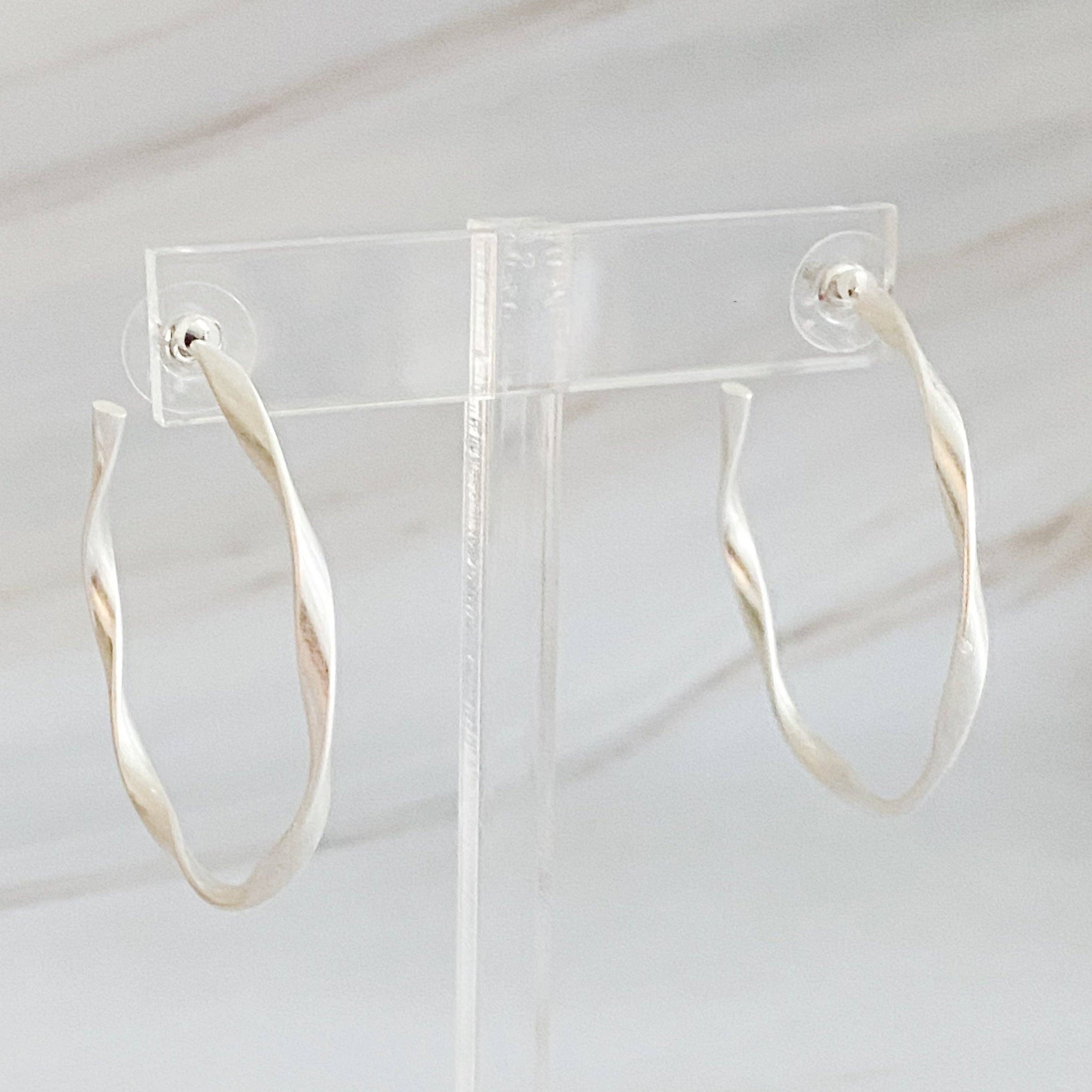 Gentle Wave Sleek Hoop Earrings