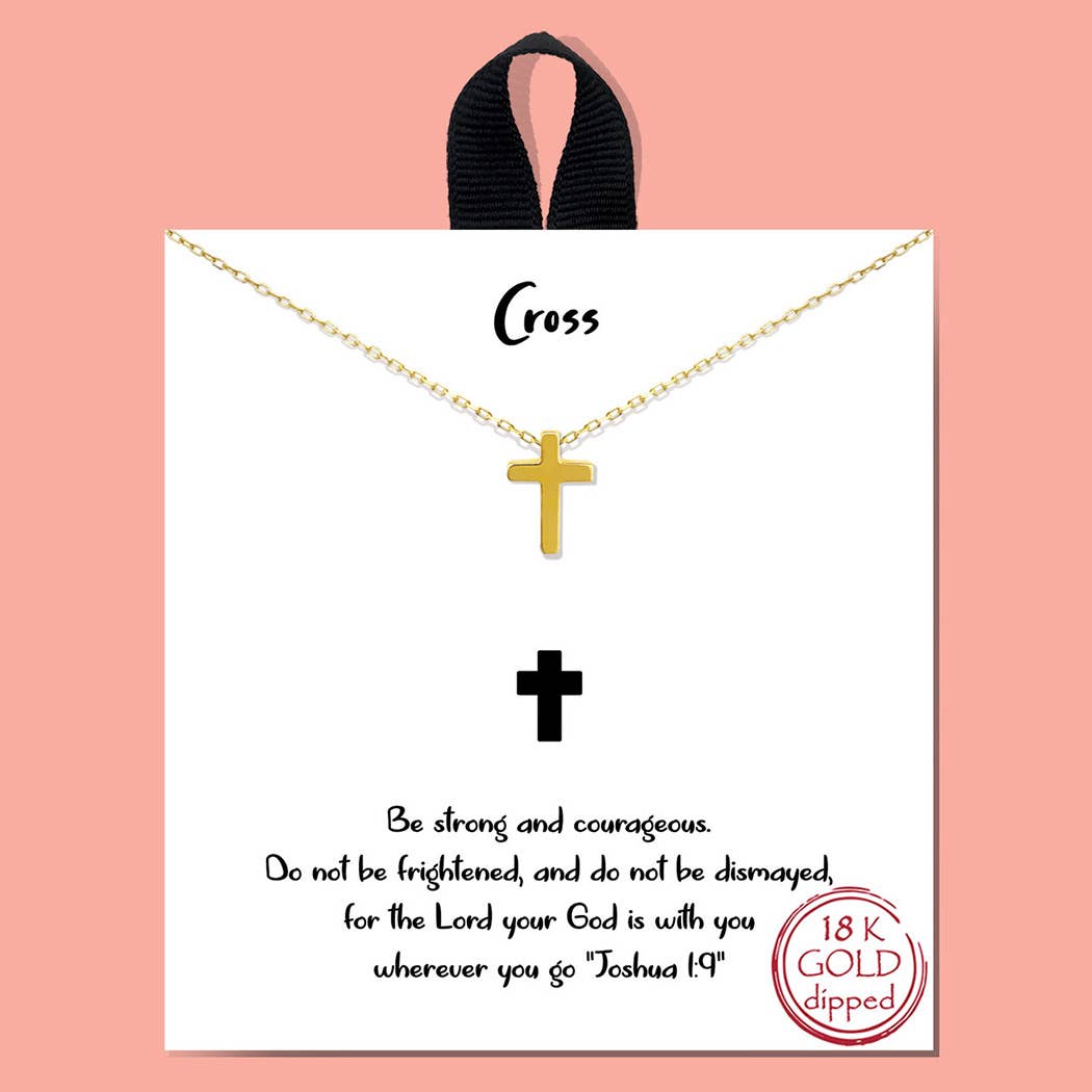 Gold-Dipped Mini Cross Charm Necklace