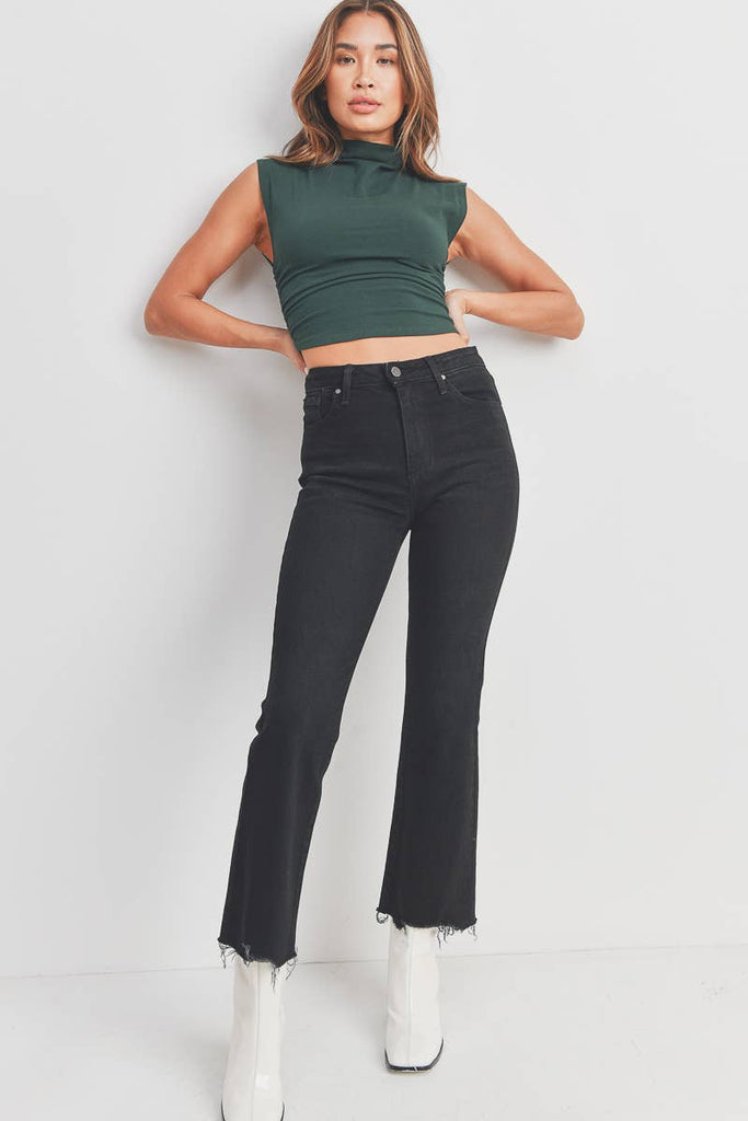 Washed Black Vintage Cropped Flare