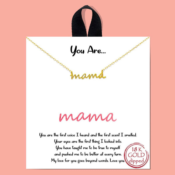 Gold-Dipped MAMA Script Necklace