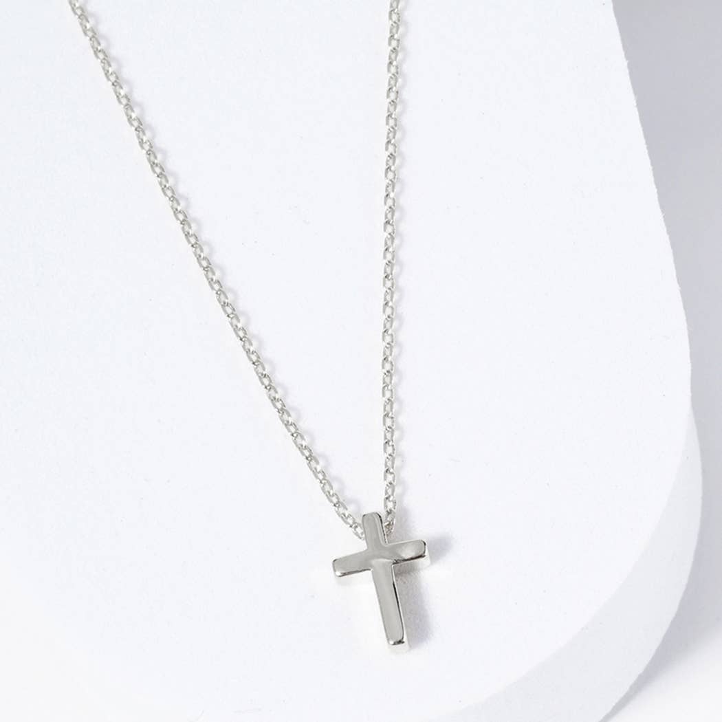 Gold-Dipped Mini Cross Charm Necklace