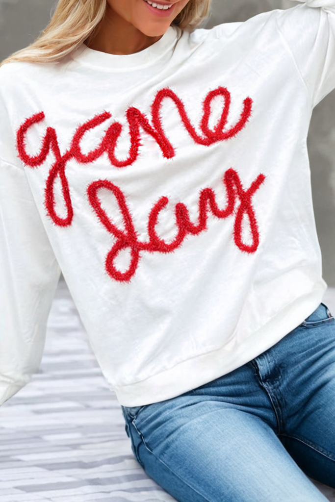 Game Day Drop Shoulder Graphic Sweatshirt