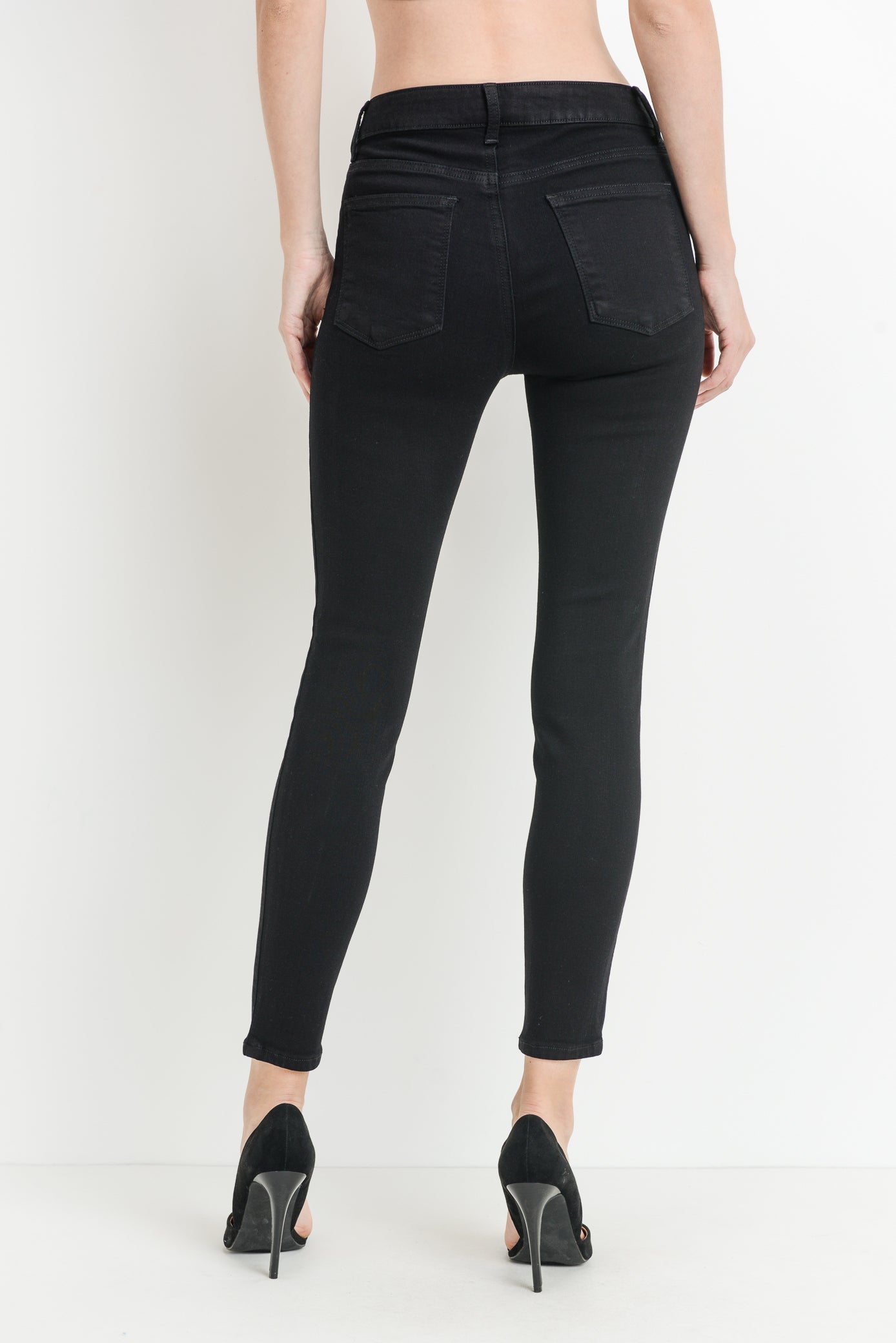 High Rise Black Skinny Jeans at Maria Vincent Boutique