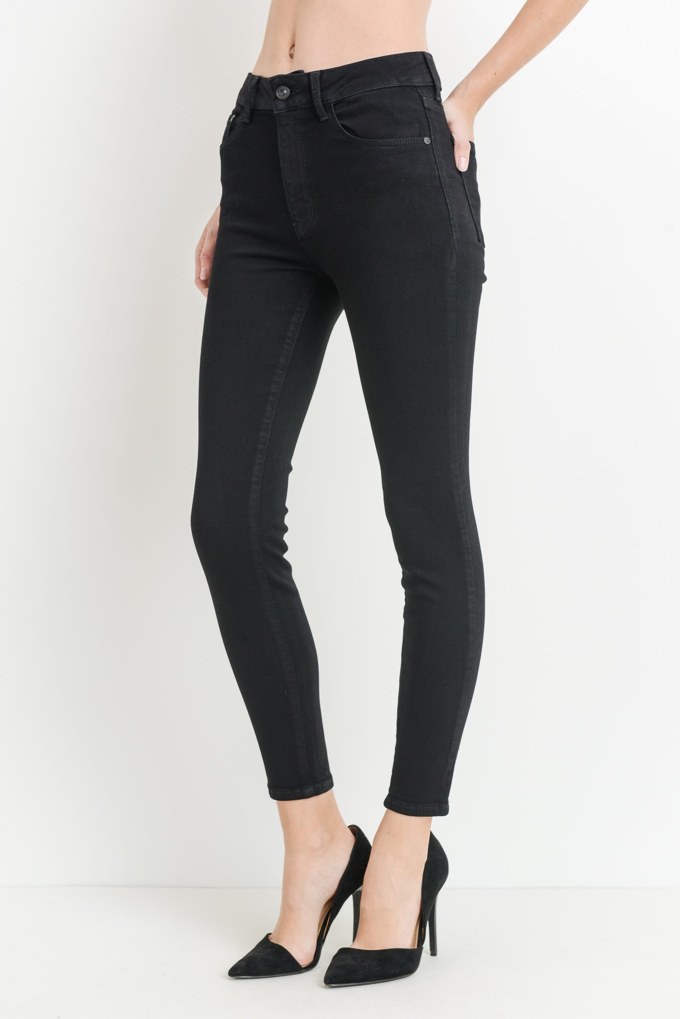 High Rise Black Skinny Jeans at Maria Vincent Boutique