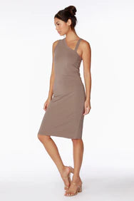 bobi Java Asymmetrical Strap Midi Dress