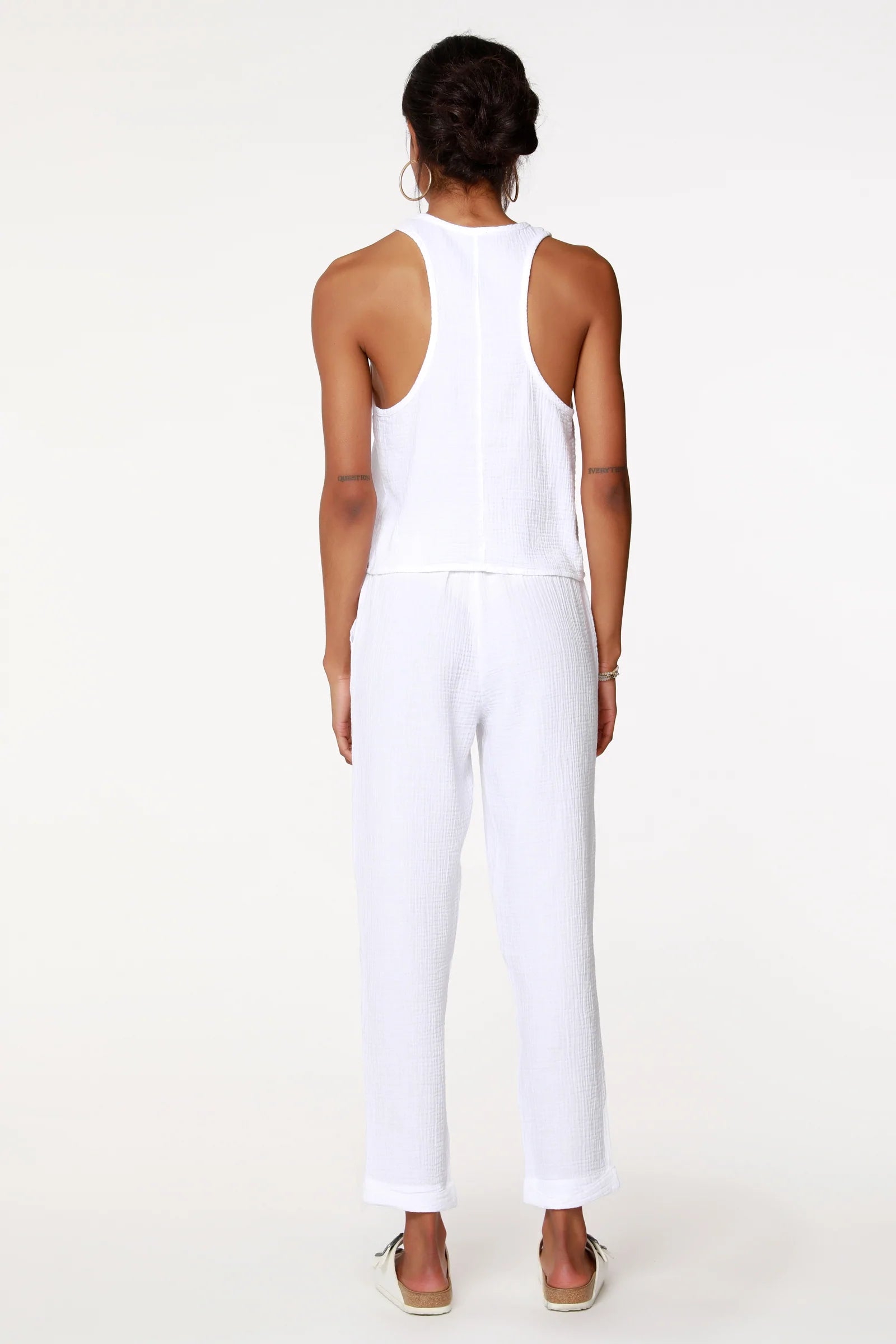 bobi White Pocket Crop Tank