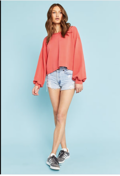 Spiced Coral Open Back Sweatshirt