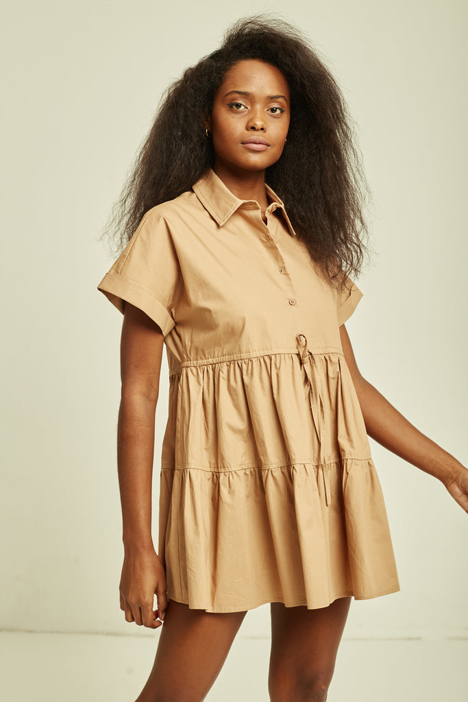 Deluc Sand Mini Shirt Dress