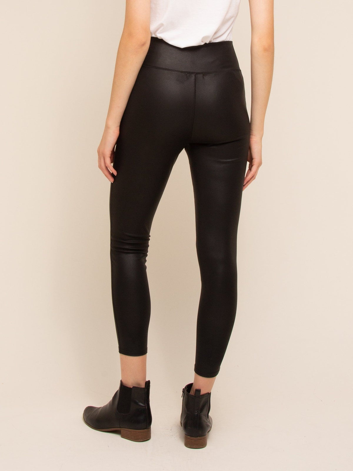 Black Ava Faux Leather Legging