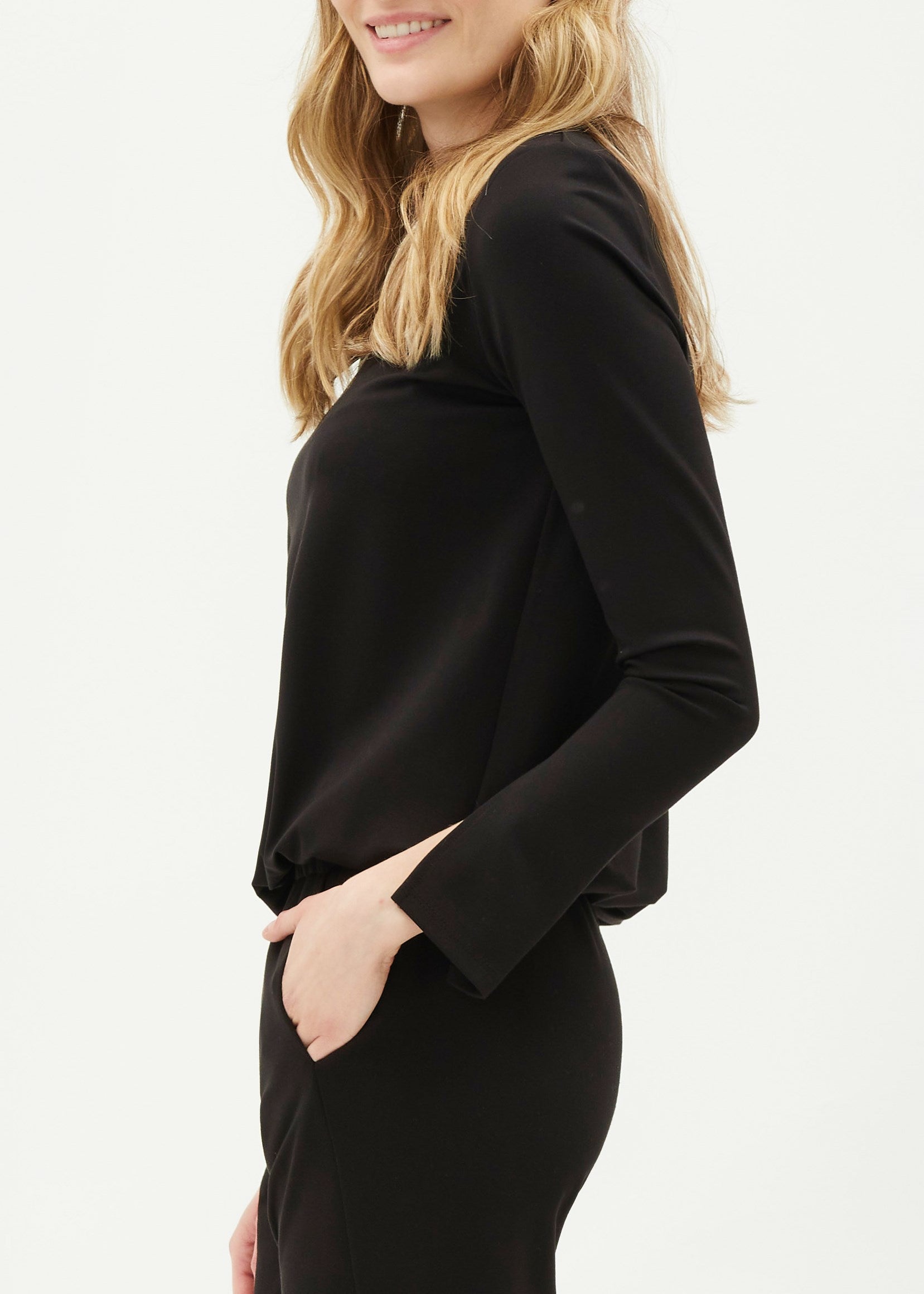 Jamie Light Ponte Top in Black